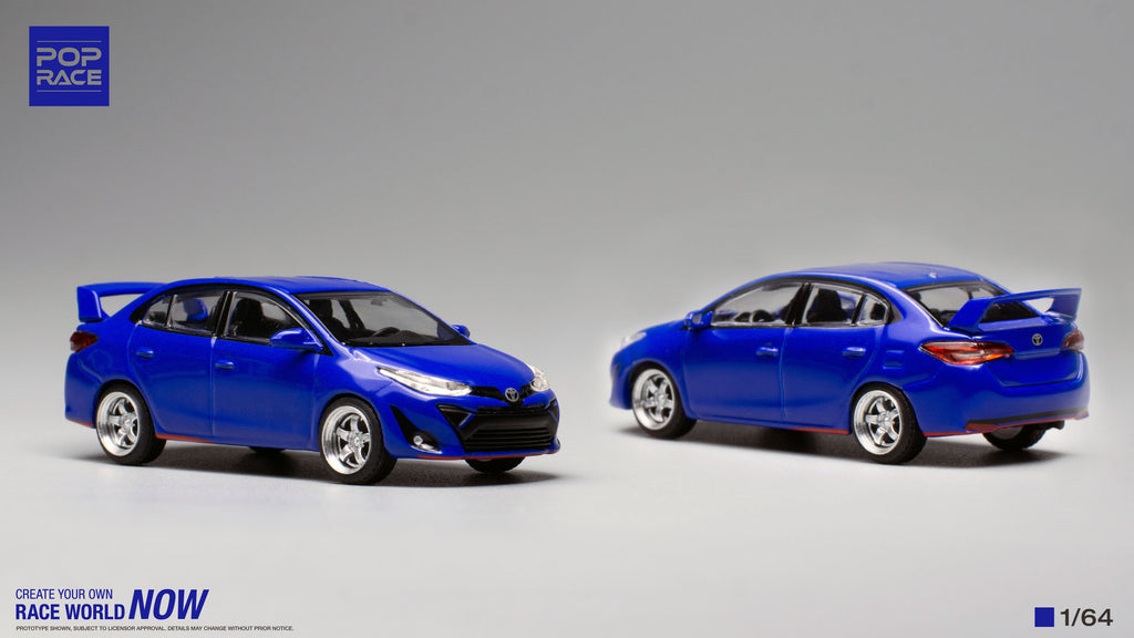 POP RACE(ポップレース) TOYOTA GR VIOS BLUE  1/64スケール 塗装済みミニカー