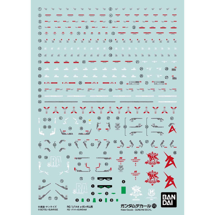 ガンダムデカール No.125 RG 1/144 νガンダム用