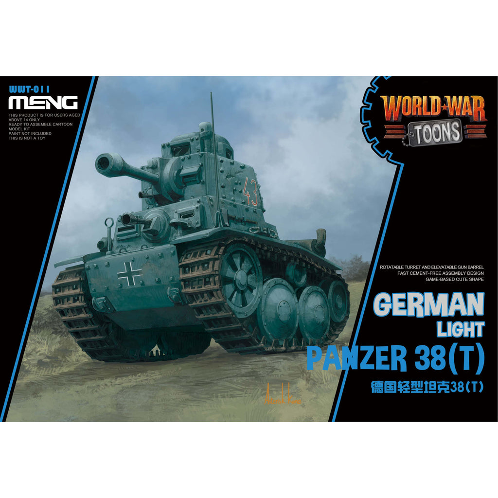 MENG MODEL(モンモデル)WWT-011  ドイツ軽戦車38（t）色分け済みプラモデル
