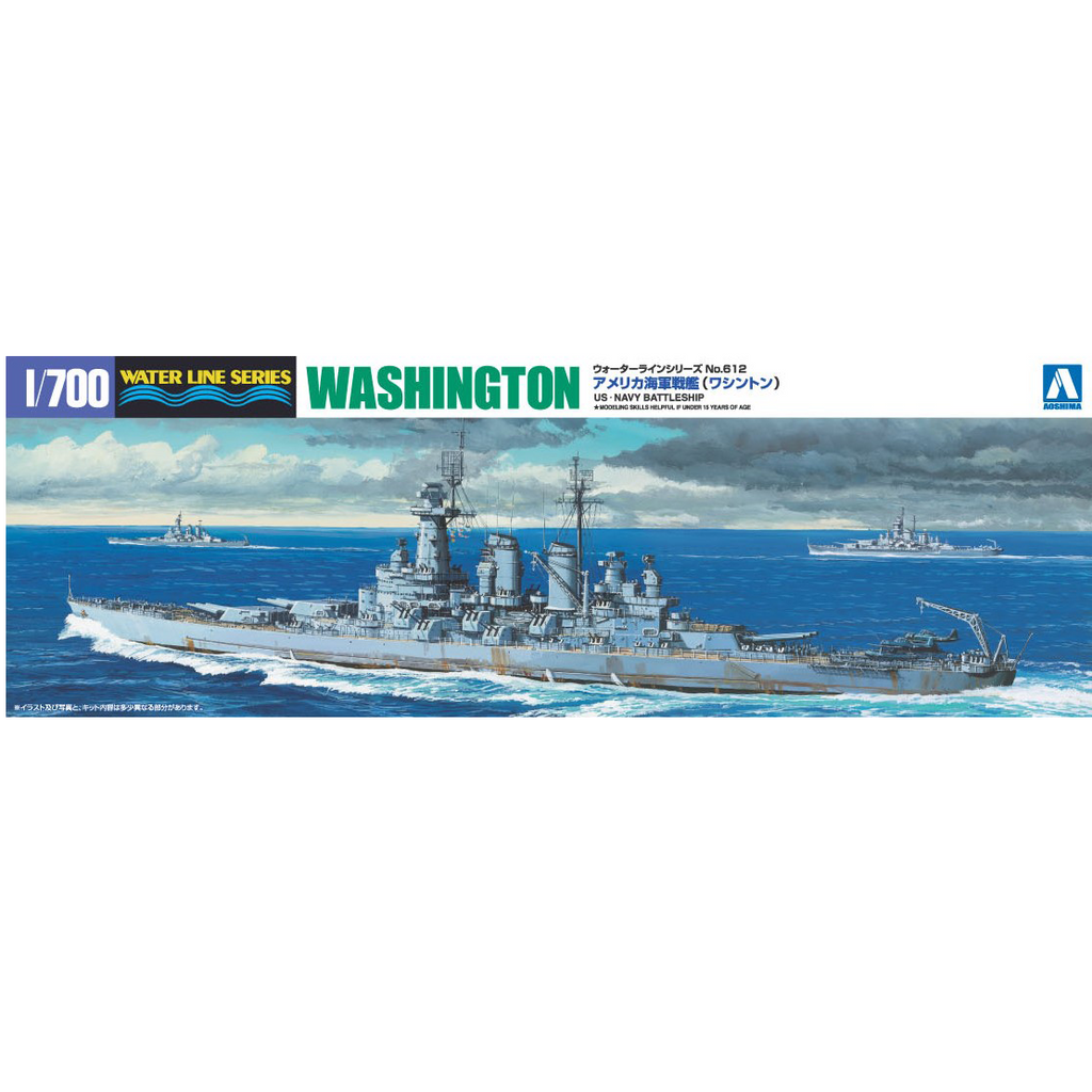 青島文化教材社(AOSHIMA) 米国海軍戦艦 ワシントン 1/700 ウォーターライン 1/700スケール 未塗装組立キット