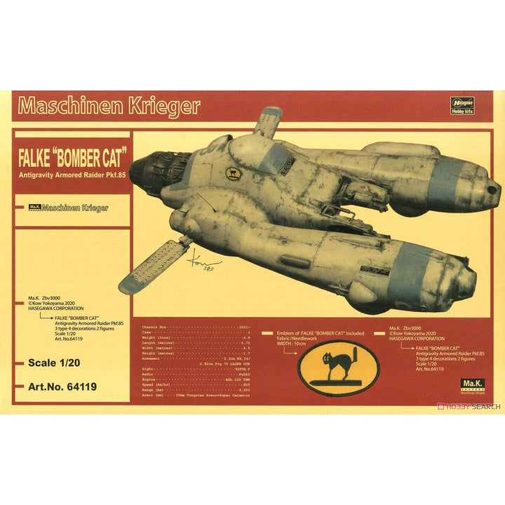 1/20 マシーネンクリーガー 反重力装甲戦闘機 Pkf.85 ファルケ“ボマーキャット”