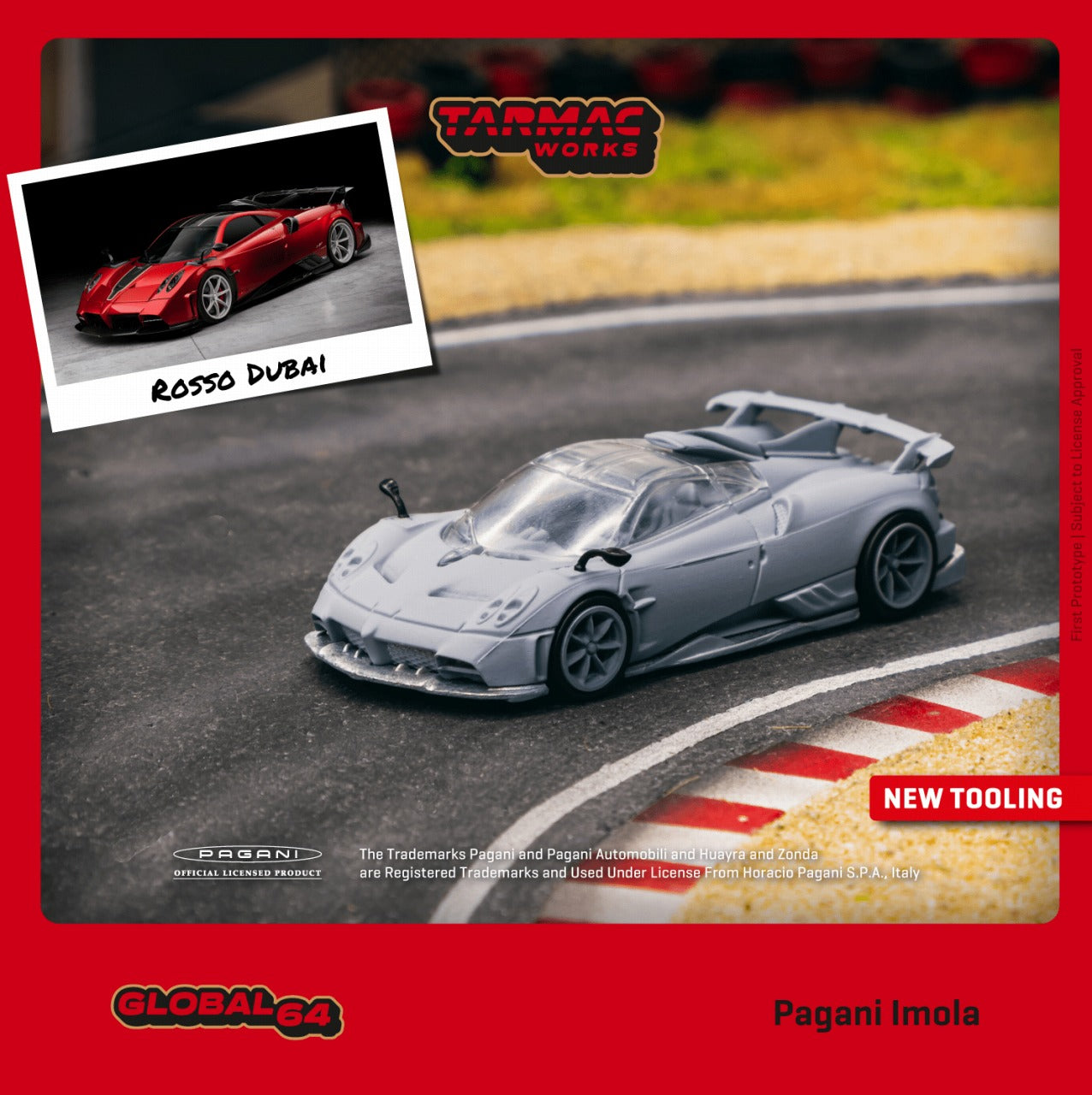 Tarmac Works(ターマックワークス) Pagani Imola Rosso Dubai　 1/64スケール 塗装済みミニカー