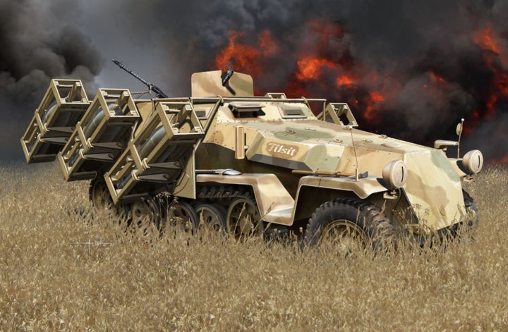 DRAGON（ドラゴン） WW.II ドイツ軍 Sd.Kfz.251 Ausf.C リベット仕様 ヴルフラーメン40搭載型 フィギュア4体付属 1/35スケール 未塗装組立キット