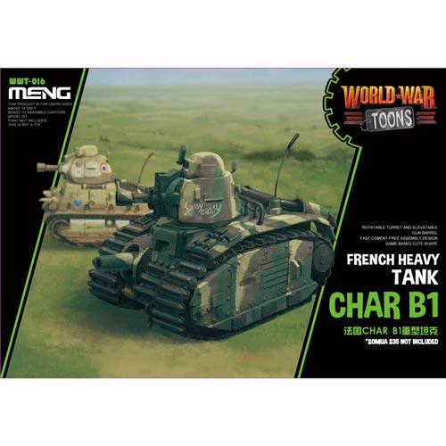 MENG MODEL(モンモデル)WWT-016 フランス重戦車CHAR B1色分け済みプラモデル